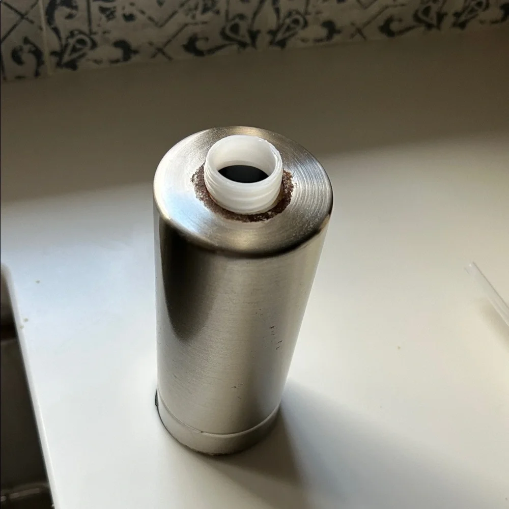 Stainless Steel and Gray Ceramic Soap Dispenser Set. GUC